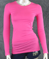ACTIVE BASIC PLUS SIZE LONG SLEEVE SCOOP NECK SHIRTS