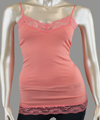ACTIVE BASIC PLUS SIZE LACE TRIMMED SPAGHETTI TANK TOP